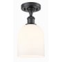 Innovations Lighting Bella 6" Wide Semi-Flush Ceiling Fixture Matte Black / White