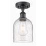 Innovations Lighting Bella 6" Wide Semi-Flush Ceiling Fixture Matte Black / Seedy