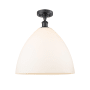 Innovations Lighting Bristol Glass 16" Wide Semi-Flush Ceiling Fixture Matte Black / Matte White