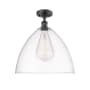 Innovations Lighting Bristol Glass 16" Wide Semi-Flush Ceiling Fixture Matte Black / Clear