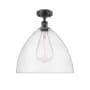 Innovations Lighting Bristol Glass 16" Wide Semi-Flush Ceiling Fixture Matte Black / Seedy