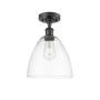 Innovations Lighting Bristol 9" Wide Semi-Flush Ceiling Fixture Matte Black / Clear