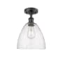Innovations Lighting Bristol 9" Wide Semi-Flush Ceiling Fixture Matte Black / Seedy