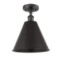 Innovations Lighting Cone 12" Wide Semi-Flush Ceiling Fixture Matte Black
