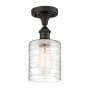 Innovations Lighting Cobbleskill 5" Wide Semi-Flush Ceiling Fixture Oil Rubbed Bronze / Deco Swirl