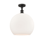 Innovations Lighting Athens 14" Wide Semi-Flush Globe Ceiling Fixture Oil Rubbed Bronze / Matte White