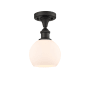 Innovations Lighting Athens Deco Swirl 6" Wide Semi-Flush Ceiling Fixture Oil Rubbed Bronze / Matte White