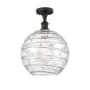 Innovations Lighting Large Deco Swirl 10" Wide Semi-Flush Ceiling Fixture Oil Rubbed Bronze / Clear