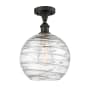 Innovations Lighting X-Large Deco Swirl 12" Wide Semi-Flush Ceiling Fixture Oil Rubbed Bronze / Clear