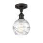 Innovations Lighting Small Deco Swirl 6" Wide Semi-Flush Ceiling Fixture Oil Rubbed Bronze / Clear