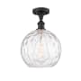 Innovations Lighting Athens 10" Wide Semi-Flush Globe Ceiling Fixture Oil Rubbed Bronze / Clear Water Glass