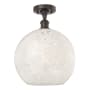 Innovations Lighting White Mouchette 12" Wide Semi-Flush Ceiling Fixture Oil Rubbed Bronze