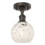 Innovations Lighting White Mouchette 6" Wide Semi-Flush Ceiling Fixture Oil Rubbed Bronze