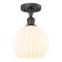 Innovations Lighting White Venetian 8" Wide Semi-Flush Ceiling Fixture Oil Rubbed Bronze