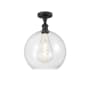 Innovations Lighting Athens 12" Wide Semi-Flush Globe Ceiling Fixture Oil Rubbed Bronze / Clear