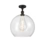 Innovations Lighting Athens 14" Wide Semi-Flush Globe Ceiling Fixture Oil Rubbed Bronze / Clear