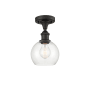 Innovations Lighting Athens Deco Swirl 6" Wide Semi-Flush Ceiling Fixture Oil Rubbed Bronze / Clear