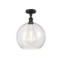 Innovations Lighting Athens 12" Wide Semi-Flush Globe Ceiling Fixture Oil Rubbed Bronze / Seedy