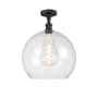 Innovations Lighting Athens 14" Wide Semi-Flush Globe Ceiling Fixture Oil Rubbed Bronze / Seedy