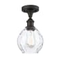 Innovations Lighting Small Waverly 6" Wide Semi-Flush Ceiling Fixture Oil Rubbed Bronze / Clear