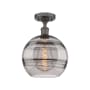 Innovations Lighting Rochester 10" Wide Semi-Flush Ceiling Fixture Oil Rubbed Bronze / Smoked