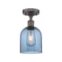 Innovations Lighting Bella 6" Wide Semi-Flush Ceiling Fixture Oil Rubbed Bronze / Blue