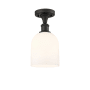 Innovations Lighting Bella 6" Wide Semi-Flush Ceiling Fixture Oil Rubbed Bronze / White