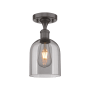 Innovations Lighting Bella 6" Wide Semi-Flush Ceiling Fixture Oil Rubbed Bronze / Smoked