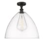 Innovations Lighting Bristol Glass 16" Wide Semi-Flush Ceiling Fixture Oil Rubbed Bronze / Clear