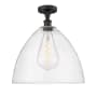 Innovations Lighting Bristol Glass 16" Wide Semi-Flush Ceiling Fixture Oil Rubbed Bronze / Seedy