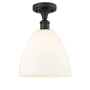 Innovations Lighting Bristol 9" Wide Semi-Flush Ceiling Fixture Oil Rubbed Bronze / Matte White