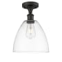 Innovations Lighting Bristol 9" Wide Semi-Flush Ceiling Fixture Oil Rubbed Bronze / Clear