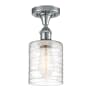 Innovations Lighting Cobbleskill 5" Wide Semi-Flush Ceiling Fixture Polished Chrome / Deco Swirl