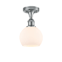 Innovations Lighting Athens Deco Swirl 6" Wide Semi-Flush Ceiling Fixture Polished Chrome / Matte White