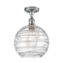 Innovations Lighting Large Deco Swirl 10" Wide Semi-Flush Ceiling Fixture Polished Chrome / Clear