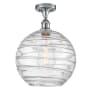 Innovations Lighting X-Large Deco Swirl 12" Wide Semi-Flush Ceiling Fixture Polished Chrome / Clear