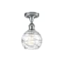 Innovations Lighting Small Deco Swirl 6" Wide Semi-Flush Ceiling Fixture Polished Chrome / Clear