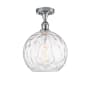 Innovations Lighting Athens 10" Wide Semi-Flush Globe Ceiling Fixture Polished Chrome / Clear Water Glass