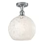 Innovations Lighting White Mouchette 10" Wide Semi-Flush Ceiling Fixture Polished Chrome
