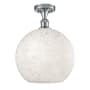 Innovations Lighting White Mouchette 12" Wide Semi-Flush Ceiling Fixture Polished Chrome