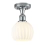 Innovations Lighting White Venetian 6" Wide Semi-Flush Ceiling Fixture Polished Chrome