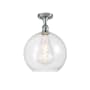 Innovations Lighting Athens 12" Wide Semi-Flush Globe Ceiling Fixture Polished Chrome / Clear