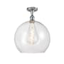 Innovations Lighting Athens 14" Wide Semi-Flush Globe Ceiling Fixture Polished Chrome / Clear