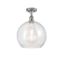 Innovations Lighting Athens 12" Wide Semi-Flush Globe Ceiling Fixture Polished Chrome / Seedy