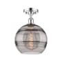 Innovations Lighting Rochester 10" Wide Semi-Flush Ceiling Fixture Polished Chrome / Smoked