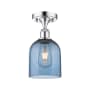 Innovations Lighting Bella 6" Wide Semi-Flush Ceiling Fixture Polished Chrome / Blue