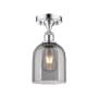 Innovations Lighting Bella 6" Wide Semi-Flush Ceiling Fixture Polished Chrome / Smoked
