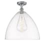 Innovations Lighting Bristol Glass 16" Wide Semi-Flush Ceiling Fixture Polished Chrome / Clear