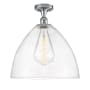 Innovations Lighting Bristol Glass 16" Wide Semi-Flush Ceiling Fixture Polished Chrome / Seedy