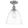 Innovations Lighting Bristol 9" Wide Semi-Flush Ceiling Fixture Polished Chrome / Clear